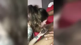 Amateur White Woman Gags on Big Black Cock in Homemade Interracial Blowjob Worship