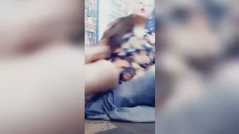 Homemade Squirting Orgasm with Brunette Busty Masturbating Amateur