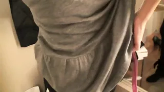 Amateur Lesbians' Risky Strapon Sex in Dressing Room - Homemade Porn