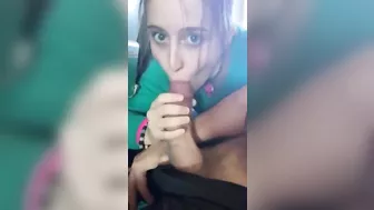 Homemade Blowjob on Public Airplane with Big Cock