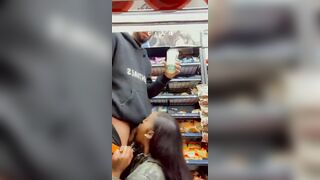 Homemade Ebony Blowjob with Big Black Cock in Public