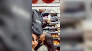 Homemade Ebony Blowjob with Big Black Cock in Public