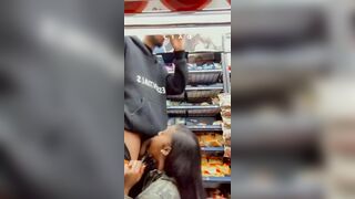 Homemade Ebony Blowjob with Big Black Cock in Public