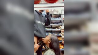 Homemade Ebony Blowjob with Big Black Cock in Public