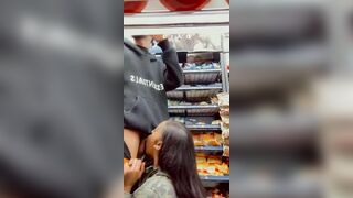 Homemade Ebony Blowjob with Big Black Cock in Public