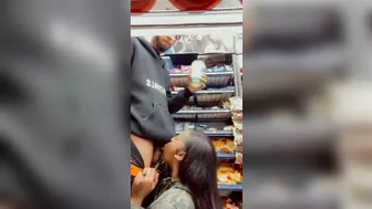 Homemade Ebony Blowjob with Big Black Cock in Public