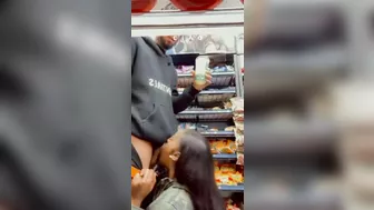 Homemade Ebony Blowjob with Big Black Cock in Public