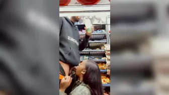 Homemade Ebony Blowjob with Big Black Cock in Public