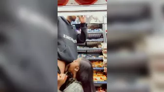 Homemade Ebony Blowjob with Big Black Cock in Public