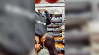 Homemade Ebony Blowjob with Big Black Cock in Public
