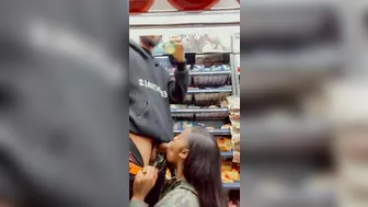 Homemade Ebony Blowjob with Big Black Cock in Public
