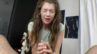 Homemade Porn Video with Unexpected Huge Cum Blast & Amateur Handjob