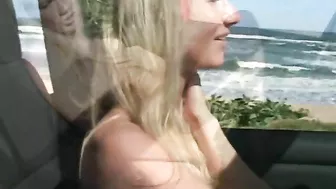 Naughty MILF Fingers Herself in Public while Driving Nude