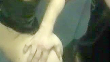 Homemade Amateur Couple Fucks Doggy Style in Elevator with Glasses On