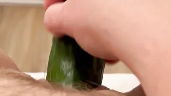 Homemade Cucumber Fun with Amateur BBWs & Dildos