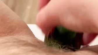 Homemade Cucumber Fun with Amateur BBWs & Dildos