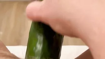Homemade Cucumber Fun with Amateur BBWs & Dildos