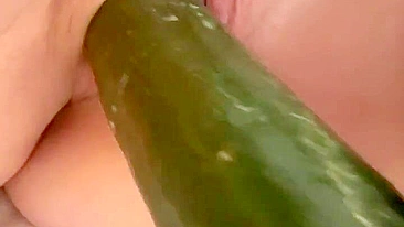 Homemade Masturbation with Cucumber & Dildo - Amateur BBW Porn