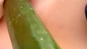 Homemade Masturbation with Cucumber & Dildo - Amateur BBW Porn