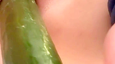 Homemade Masturbation with Cucumber & Dildo - Amateur BBW Porn