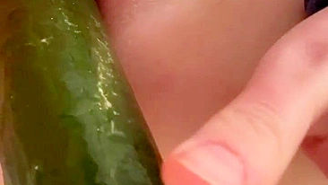 Homemade Masturbation with Cucumber & Dildo - Amateur BBW Porn