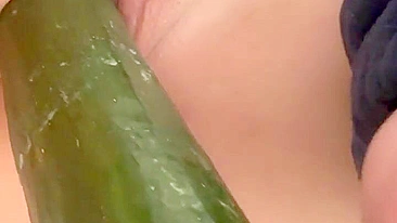Homemade Masturbation with Cucumber & Dildo - Amateur BBW Porn