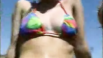 College Lesbian Porn - Outdoor Striptease with Dildos & Public Licking