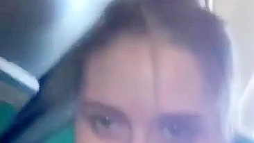 Risky Blowjob in Public with Cutie Pie on Airplane