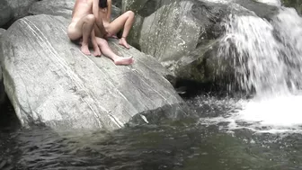 Wild River Sex with Squirting Brunettes in Doggy Style