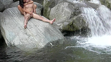 Wild River Sex with Squirting Brunettes in Doggy Style