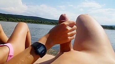 Amateur Couple Public Fucking by the Lake with Big Cock