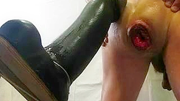 Massive Dildo Anal Sex with Huge Toys - Extreme Homemade Gay Masturbation