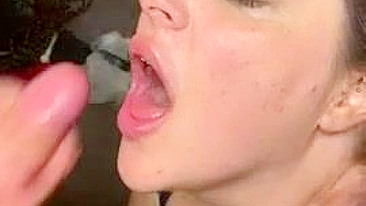 Homemade Swinging Wife Cum Facial with Bisexual Hubby and Hot MILF