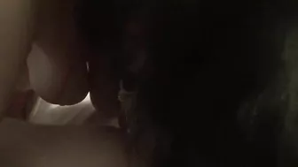 Busty MILF in Latex Bikini Gives Pov Blowjob with Big Boobs