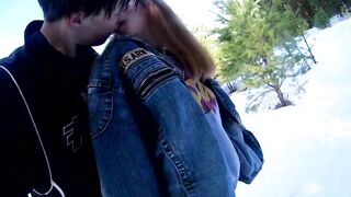 Amateur Girlfriend Gets Blowjob in Public Outdoor Homemade Teen Sex