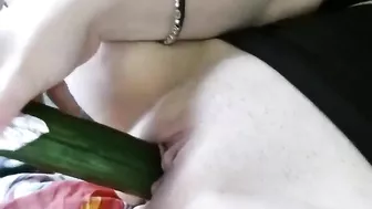 Homemade Masturbation with Fresh Produce - Amateur Brunette Sensual Solo