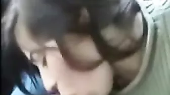 Girlfriend Swallows Cum in Car during Hot Homemade Sex Session