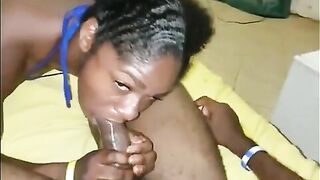 Throat Fetish Amateur Ebony Blowjob with Huge BBC