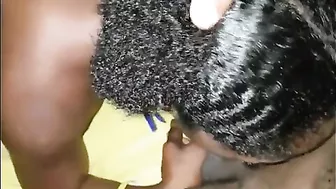 Throat Fetish Amateur Ebony Blowjob with Huge BBC