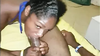 Throat Fetish Amateur Ebony Blowjob with Huge BBC