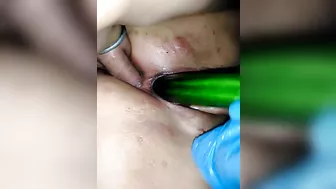 Homemade Sex with Cucumber - BBW, Sp, Slut Anal
