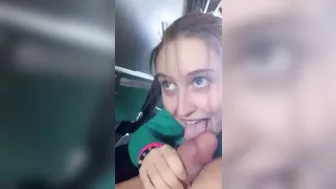 Mile High Blowjob - Amateur Teen Gives Risky Public BJ on Airplane