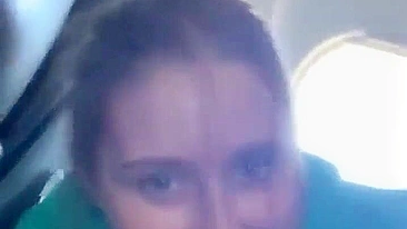 Mile High Blowjob - Amateur Teen Gives Risky Public BJ on Airplane