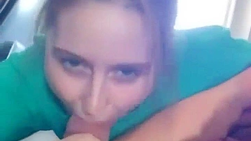 Mile High Blowjob - Amateur Teen Gives Risky Public BJ on Airplane