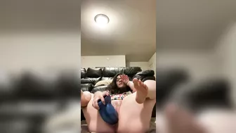 Homemade MILF Orgasm with Giant Dildo