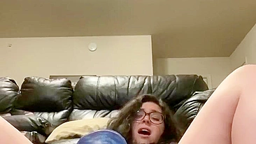 Homemade MILF Orgasm with Giant Dildo