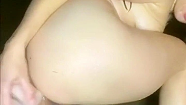 Homemade Amateur Anal Sex in the Rain with Gaping Ass and Dildo Masturbation
