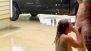 Homemade Blowjob in the Tropics with Cumshot Facials