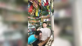 Homemade Blowjob in Public Office with Asian Amateur