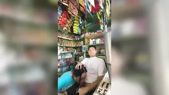 Homemade Blowjob in Public Office with Asian Amateur